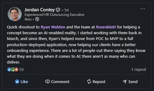 Customer testimonial from Jordan